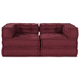 VidaXL Modularna jednostka sofy 2 pcs Bordowy 140 x 70 x 56 cm tkanina