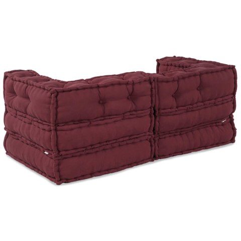 VidaXL Modularna jednostka sofy 2 pcs Bordowy 140 x 70 x 56 cm tkanina