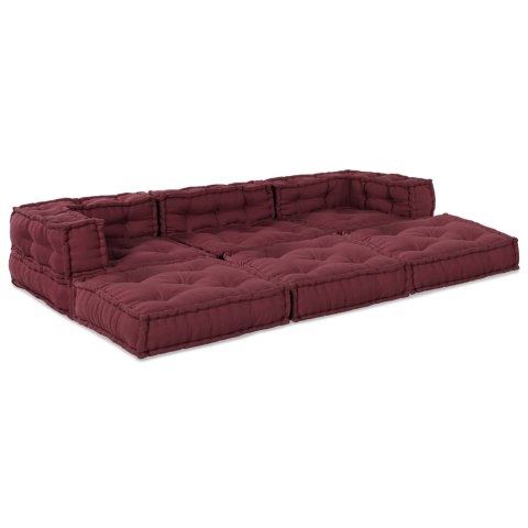 VidaXL Modularna jednostka sofy 3 pcs Bordowy tkanina