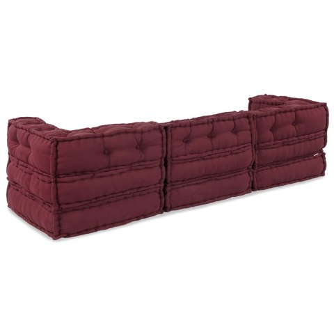 VidaXL Modularna jednostka sofy 3 pcs Bordowy tkanina