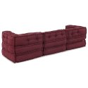 VidaXL Modularna jednostka sofy 3 pcs Bordowy tkanina