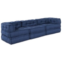 VidaXL Modularna jednostka sofy 3 pcs Indygo tkanina