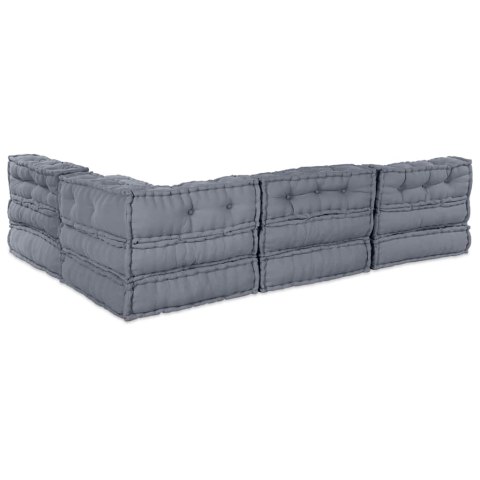 VidaXL Modularna jednostka sofy 4 pcs Szary tkanina