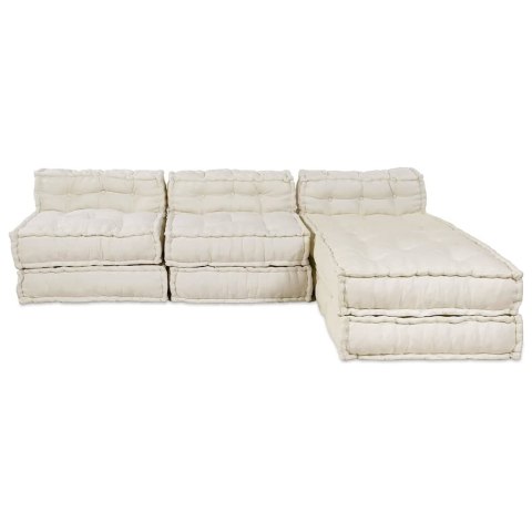 VidaXL Modularna jednostka sofy 4 pcs kremowy tkanina