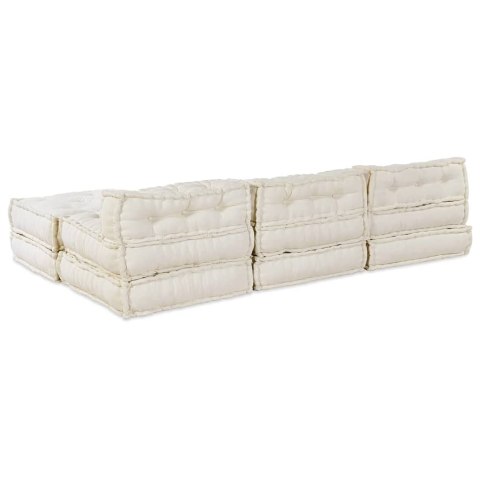 VidaXL Modularna jednostka sofy 4 pcs kremowy tkanina