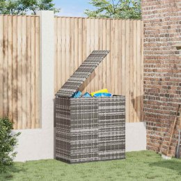 VidaXL Skrzynia na poduszki ogrodowe, rattan PE, 100x49x103,5cm, szara