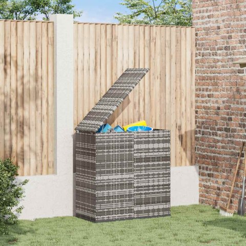 VidaXL Skrzynia na poduszki ogrodowe, rattan PE, 100x49x103,5cm, szara