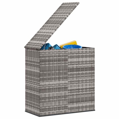 VidaXL Skrzynia na poduszki ogrodowe, rattan PE, 100x49x103,5cm, szara