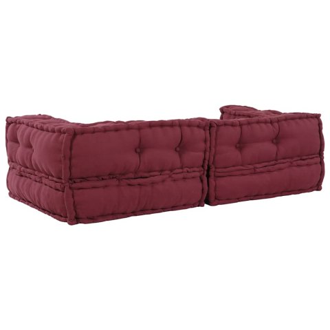 VidaXL 2-osobowa sofa modułowa Bordowy 140x70x36 Tkanina