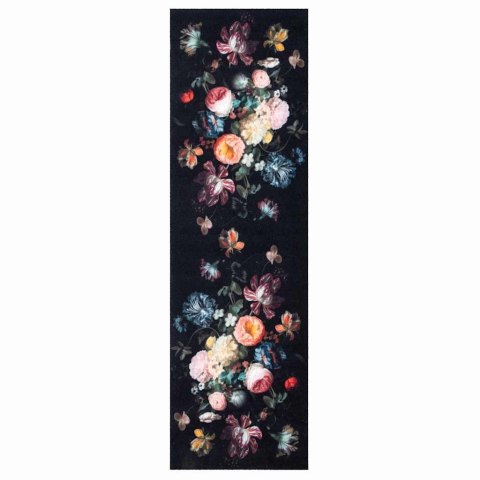 VidaXL Dywan kuchenny Czarny 150 x 45 cm Aksamit