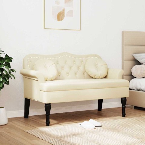VidaXL Fotel Chesterfield Kremowy 120,5 x 65 x 75 cm Skóra ekologiczna
