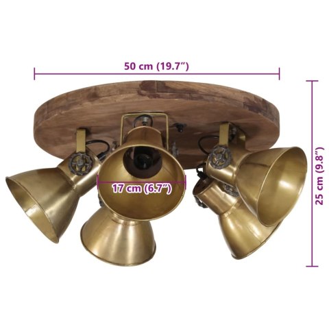 VidaXL Lampa sufitowa, 25 W, antyczny mosiądz, 50x50x25 cm, E27