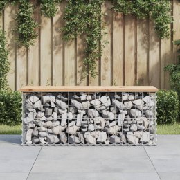 ŁAWKA OGRODOWA Z GABIONEM 103X31,5X42CM LITE DREWNO SOSNOWE