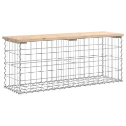 ŁAWKA OGRODOWA Z GABIONEM 103X31,5X42CM LITE DREWNO SOSNOWE