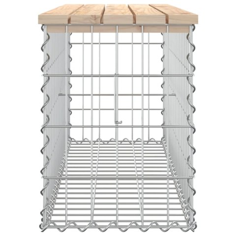 ŁAWKA OGRODOWA Z GABIONEM 103X31,5X42CM LITE DREWNO SOSNOWE