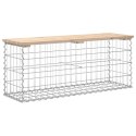 ŁAWKA OGRODOWA Z GABIONEM 103X31,5X42CM LITE DREWNO SOSNOWE