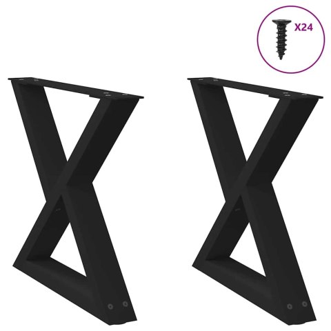 NOGI DO STOLIKA KAWOWEGO 2 SZT. CZARNE 50X(42-43,3)CM STAL