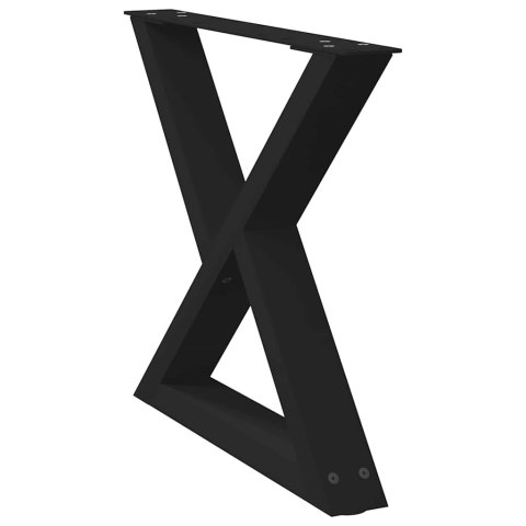 NOGI DO STOLIKA KAWOWEGO 2 SZT. CZARNE 50X(42-43,3)CM STAL