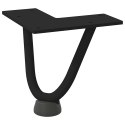 NOGI DO STOLIKA KAWOWEGO W KSZTAŁCIE SPINKI DO WŁOSÓW 4 SZT. CZARNE 10CM STAL LITE