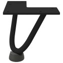 NOGI DO STOLIKA KAWOWEGO W KSZTAŁCIE SPINKI DO WŁOSÓW 4 SZT. CZARNE 10CM STAL LITE