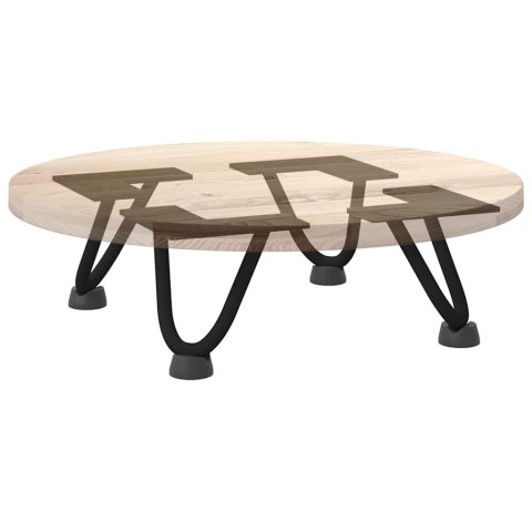 NOGI DO STOLIKA KAWOWEGO W KSZTAŁCIE SPINKI DO WŁOSÓW 4 SZT. CZARNE 10CM STAL LITE