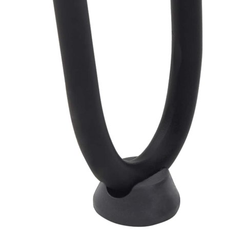 NOGI DO STOLIKA KAWOWEGO W KSZTAŁCIE SPINKI DO WŁOSÓW 4 SZT. CZARNE 10CM STAL LITE