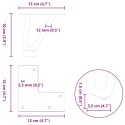 NOGI DO STOLIKA KAWOWEGO W KSZTAŁCIE SPINKI DO WŁOSÓW 4 SZT. CZARNE 10CM STAL LITE