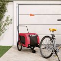 PRZYCZEPKA ROWEROWA WÓZEK DLA ZWIERZĄT PSA KOTA CZERWONO-CZARNA UDŹWIG 45KG
