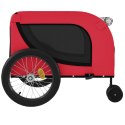 PRZYCZEPKA ROWEROWA WÓZEK DLA ZWIERZĄT PSA KOTA CZERWONO-CZARNA UDŹWIG 45KG