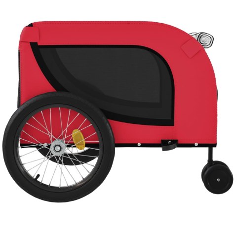 PRZYCZEPKA ROWEROWA WÓZEK DLA ZWIERZĄT PSA KOTA CZERWONO-CZARNA UDŹWIG 45KG