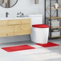 VidaXL Zestaw mat łazienkowych antypoślizgowych 3 pcs Czerwony PP