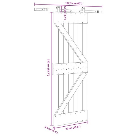 DRZWI PRZESUWNE NARVIK 70X210CM (152,5CM)