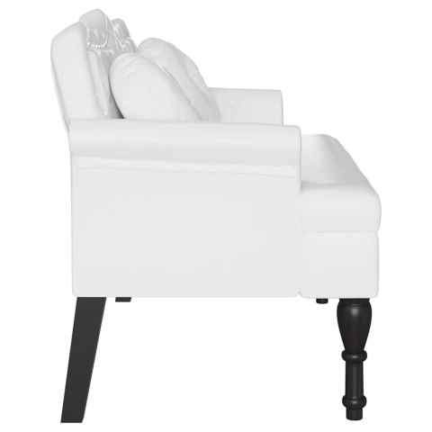 VidaXL Fotel Chesterfield Biały 120,5 x 65 x 75 cm Skóra ekologiczna