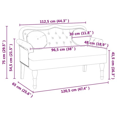 VidaXL Fotel Chesterfield Biały 120,5 x 65 x 75 cm Skóra ekologiczna