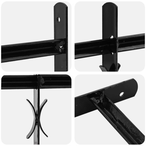VidaXL Kratka Okienna 75.5 x 45 cm Stal malowana proszkowo Czarny