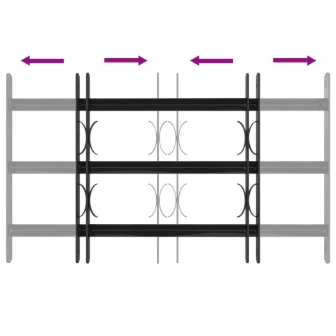 VidaXL Kratka Okienna 75.5 x 45 cm Stal malowana proszkowo Czarny