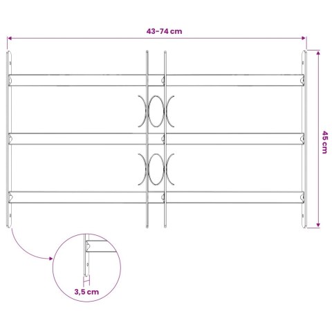 VidaXL Kratka Okienna 75.5 x 45 cm Stal malowana proszkowo Czarny