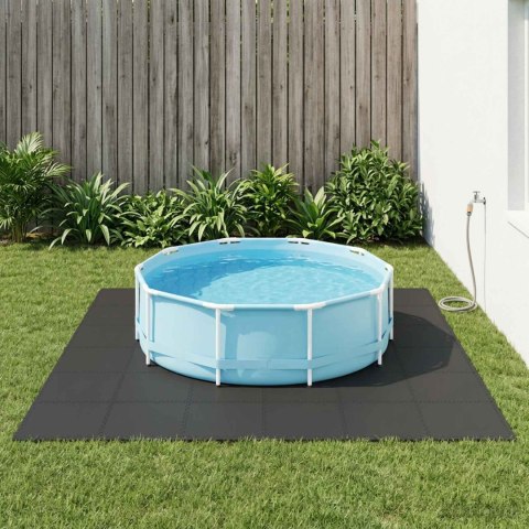 VidaXL Mata podłogowa do basenu 12 pcs Czarny 4,32 m² Pianka EVA