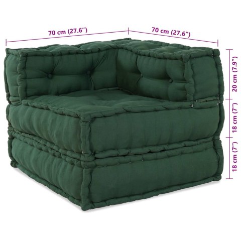 VidaXL Modularna jednostka sofy 2 pcs zielony 140 x 70 x 56 cm tkanina
