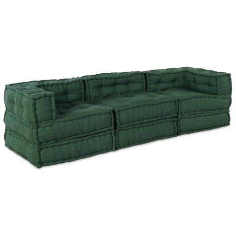 VidaXL Modularna jednostka sofy 3 pcs zielony tkanina