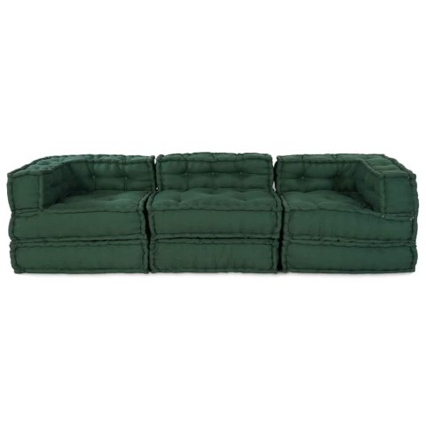 VidaXL Modularna jednostka sofy 3 pcs zielony tkanina