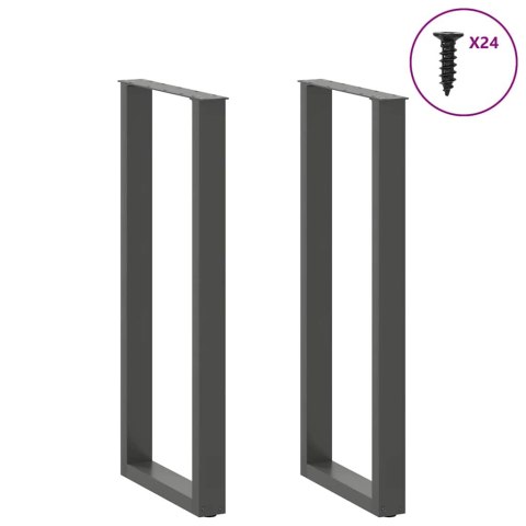 VidaXL Nogi do stołu barowego w kształcie litery U 2 szt. Antracyt 50x(110-111) cm Stal