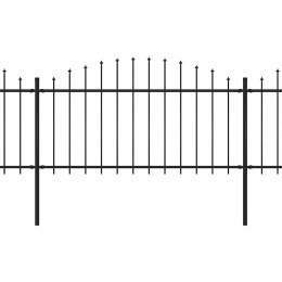 VidaXL Ogrodzenie ogrodowe z włócznią, stal 1603,5x150 cm, czarne