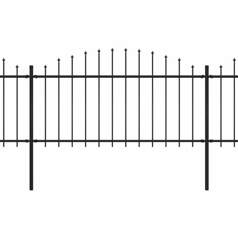 VidaXL Ogrodzenie ogrodowe z włócznią, stal 1603,5x150 cm, czarne