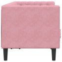 VidaXL Sofa Chesterfield z wałkami, dwuosobowa, różowa, aksamit