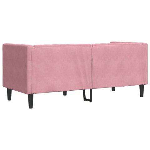 VidaXL Sofa Chesterfield z wałkami, dwuosobowa, różowa, aksamit