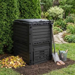 VidaXL Kompostownik ogrodowy Czarny 59,5 x 60 x 81,5 cm 280 l 100% PP