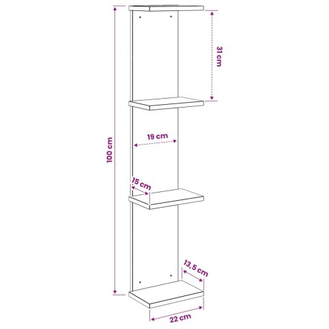 VidaXL Półka ścienna 2 pcs Dąb artisan 22 x 15 x 100 cm