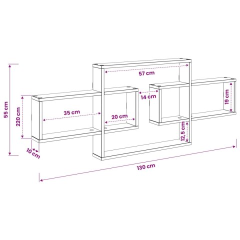 VidaXL Półka ścienna dąb Sonoma 130 x 10 x 50 cm Drewno inżynieryjne