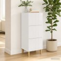 VidaXL Szafka z Szufladami Biały wysoki połysk 33 x 34,5 x 90 cm